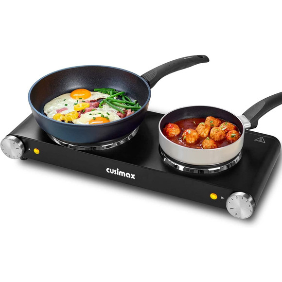 Double Hot Plates Electric Burner 1800W with Adjustable Temperature Control - Picture 1 of 9